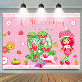Lofaris Little Strawberry Is Turning 5 Wheel Girl Birthday Backdrop